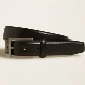 Italic brown leather belt with silver tone buckle new in box 40